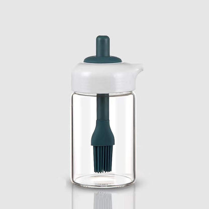 2 In 1 Glass Oil Dispenser Jar With Brush (1 Set)