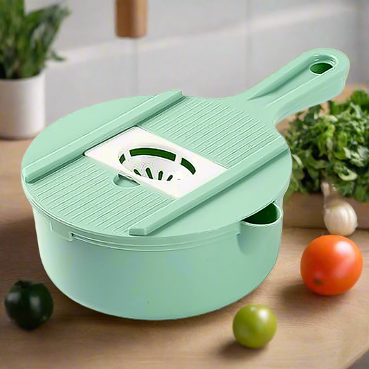 6 In 1 Vegetable Chopper with Drain Basket