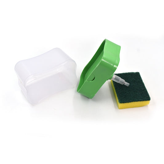 2-in-1 Plastic Soap Pump Dispenser with Sponge Holder