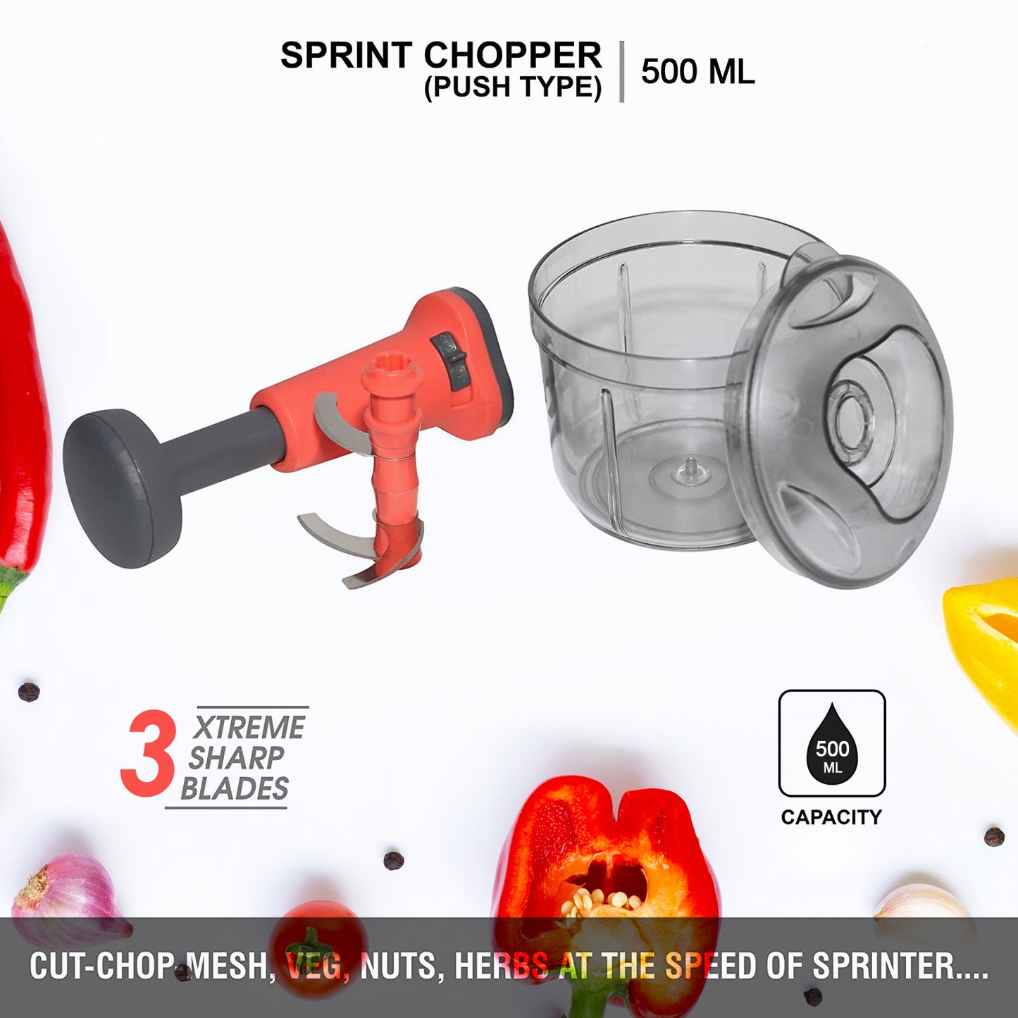 Matte Finish Manual Hand Press Chopper