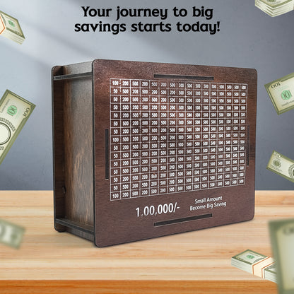 Wooden Money Bank with  4 Sketch Pen