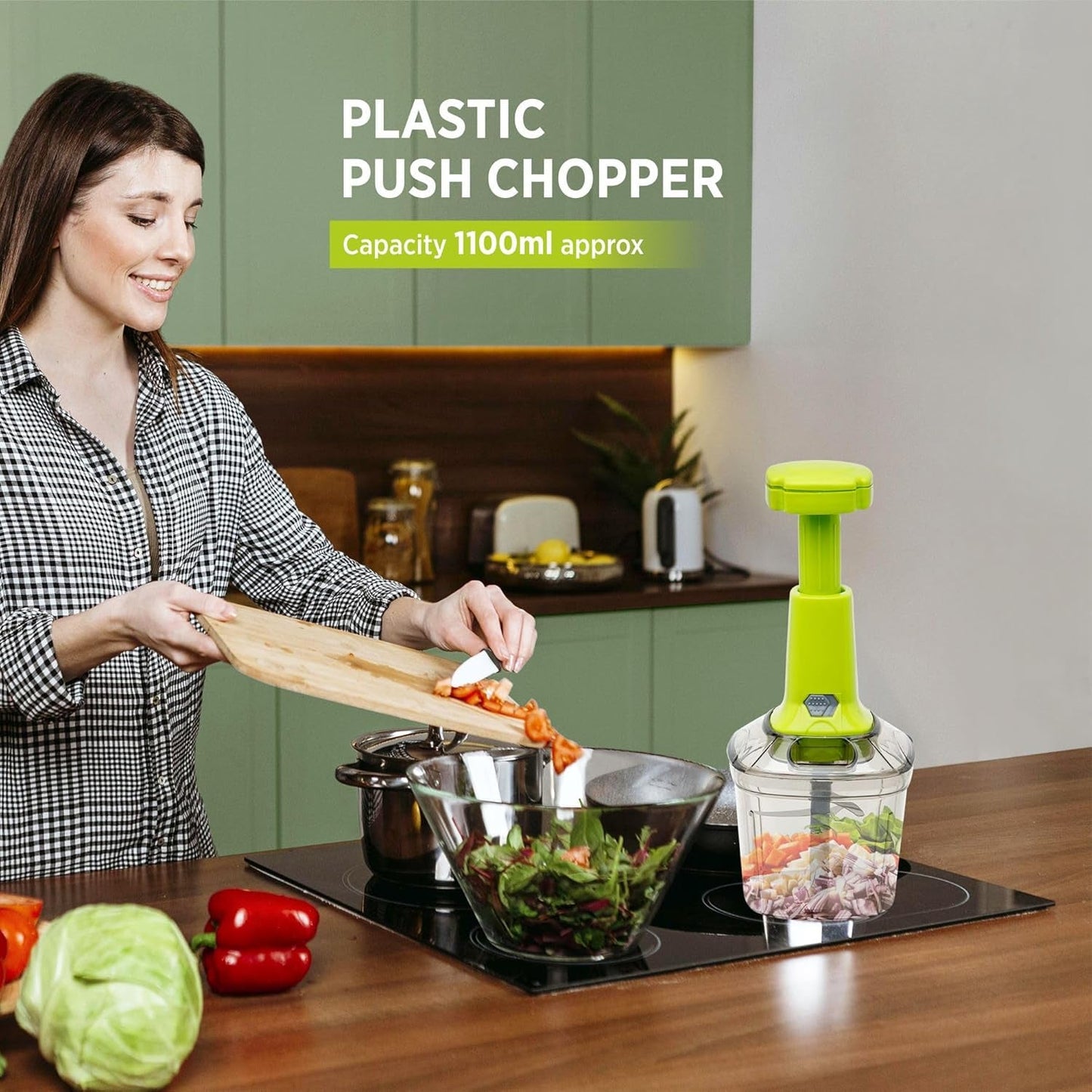 2 in 1 Press Vegetable Choppers For Kitchen (1100 Ml)