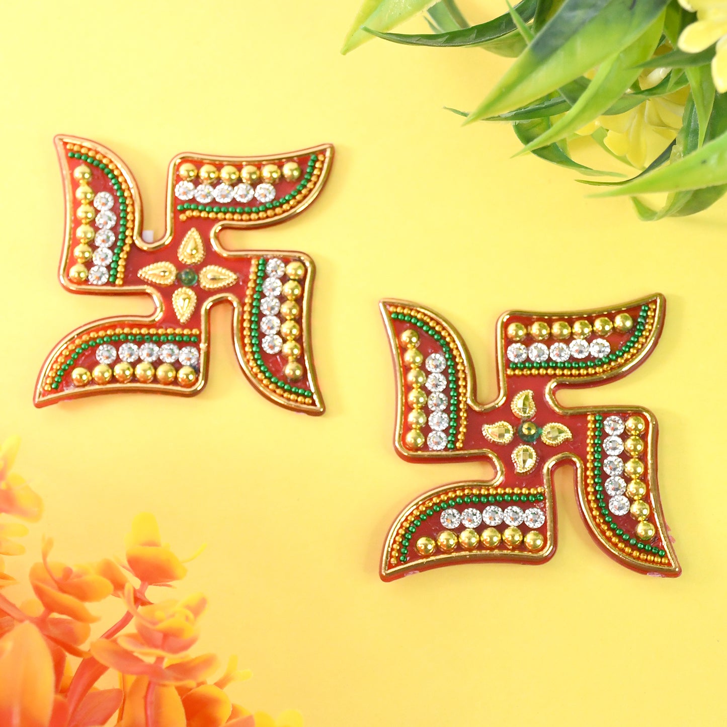 Decorative Swastik Rangoli Set Sticker (2pc)