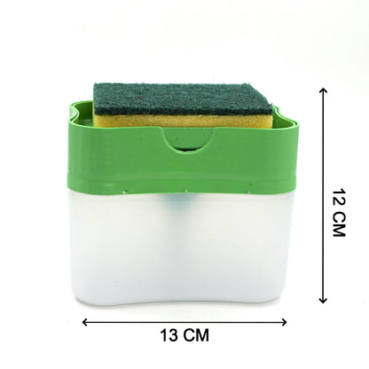 2-in-1 Plastic Soap Pump Dispenser with Sponge Holder