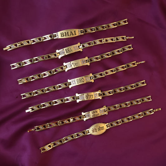 Metal Rakhi Bracelet For Brother (Mix Design 1 Pc)