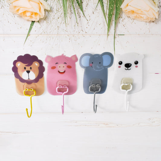 Cartoon Wall Mounted Self Adhesive Hooks (10 Pcs)