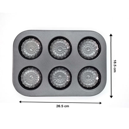 6 Slot Non-stick Cupcake Baking Molds