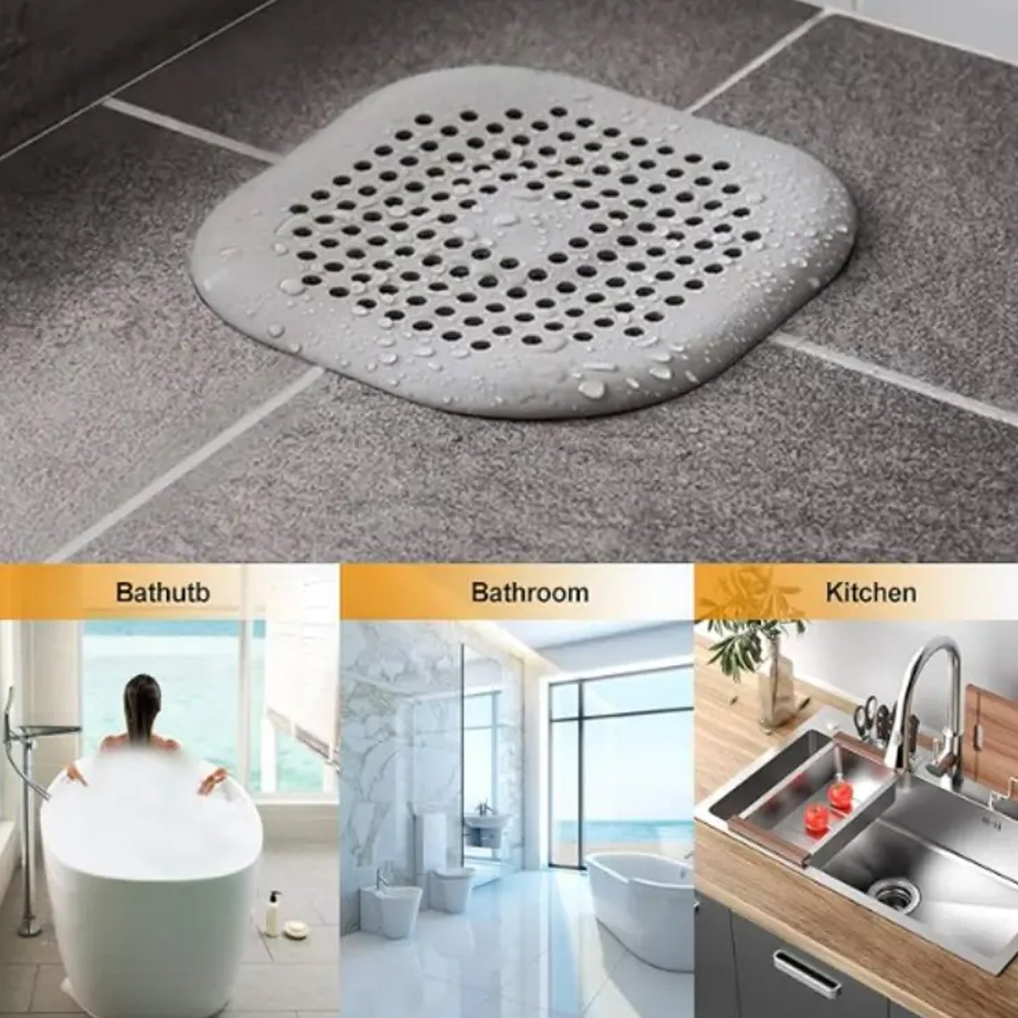 Flexible Silicone Drain Cover Strainer (1 Pc)