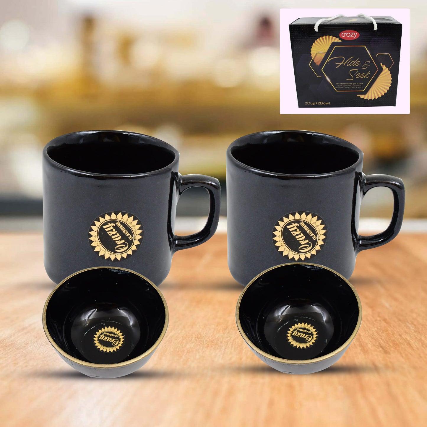Hide & Seek Ceramic Mug & Bowl 4 Piece Set