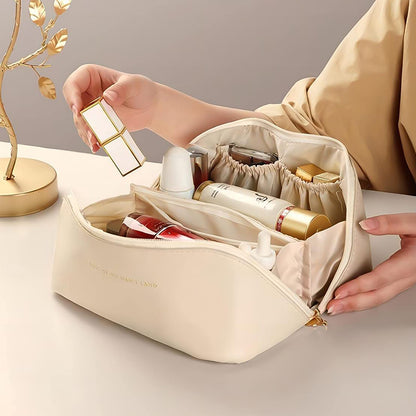 Portable Premium Travel Makeup Organizer (Cream)