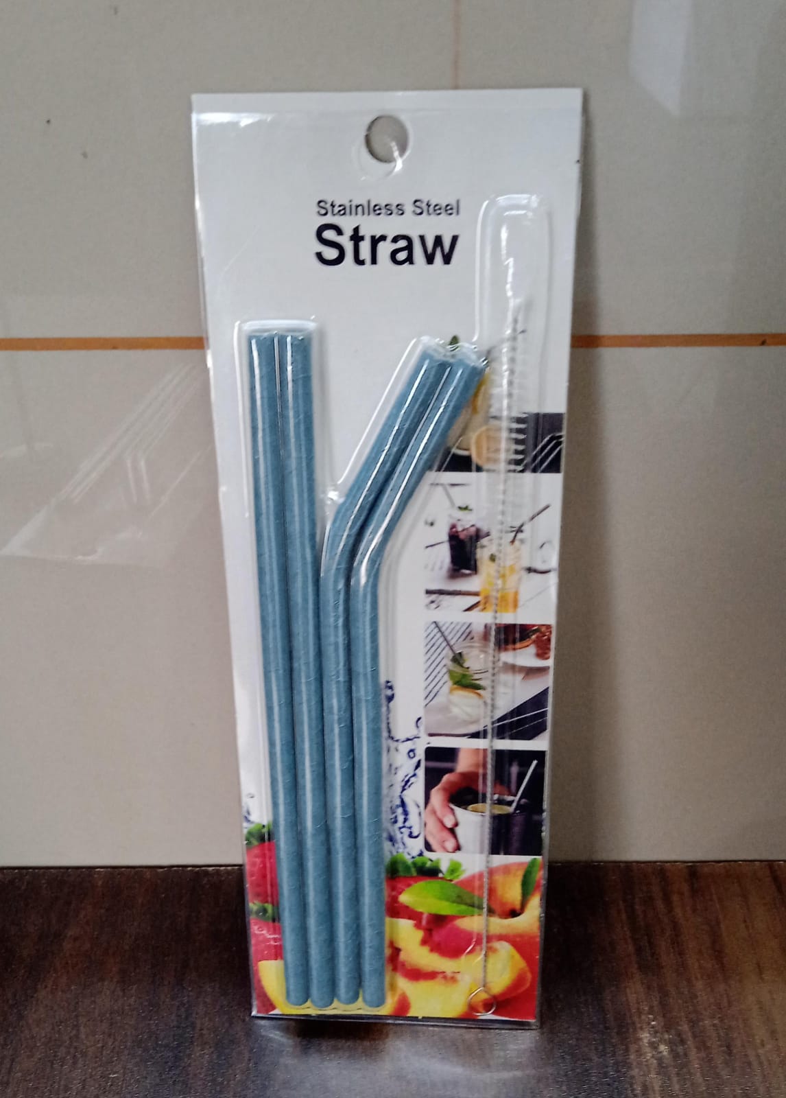 Reusable Stainless Steel Straw With Cleaning Brush (5 Pcs Set)
