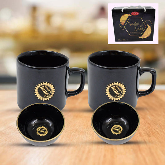 Hide & Seek Ceramic Mug & Bowl 4 Piece Set