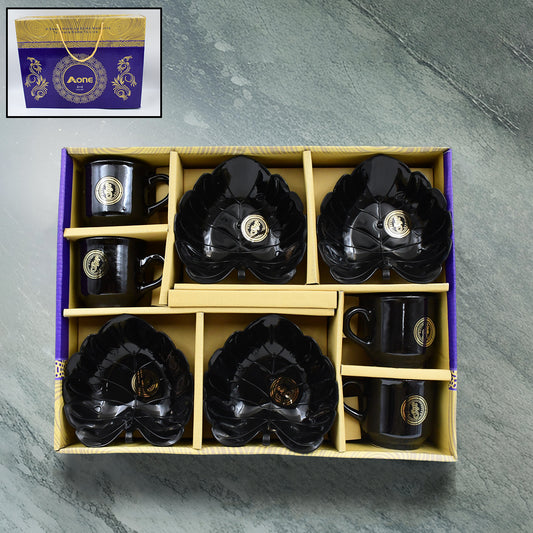 A 1 Ceramic Tea Cups Mug Set With Serving Bowl (8 Pcs Set)