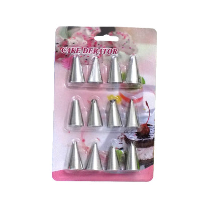 Stainless Steel Cake Decorating  Nozzle (12pcs)