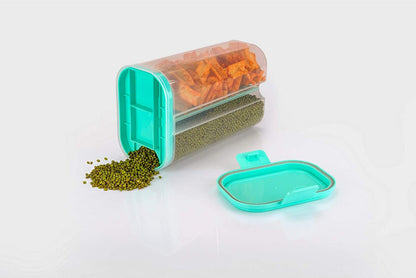 Plastic 2 Sections Air Tight Transparent Food Container (2 Ltr)