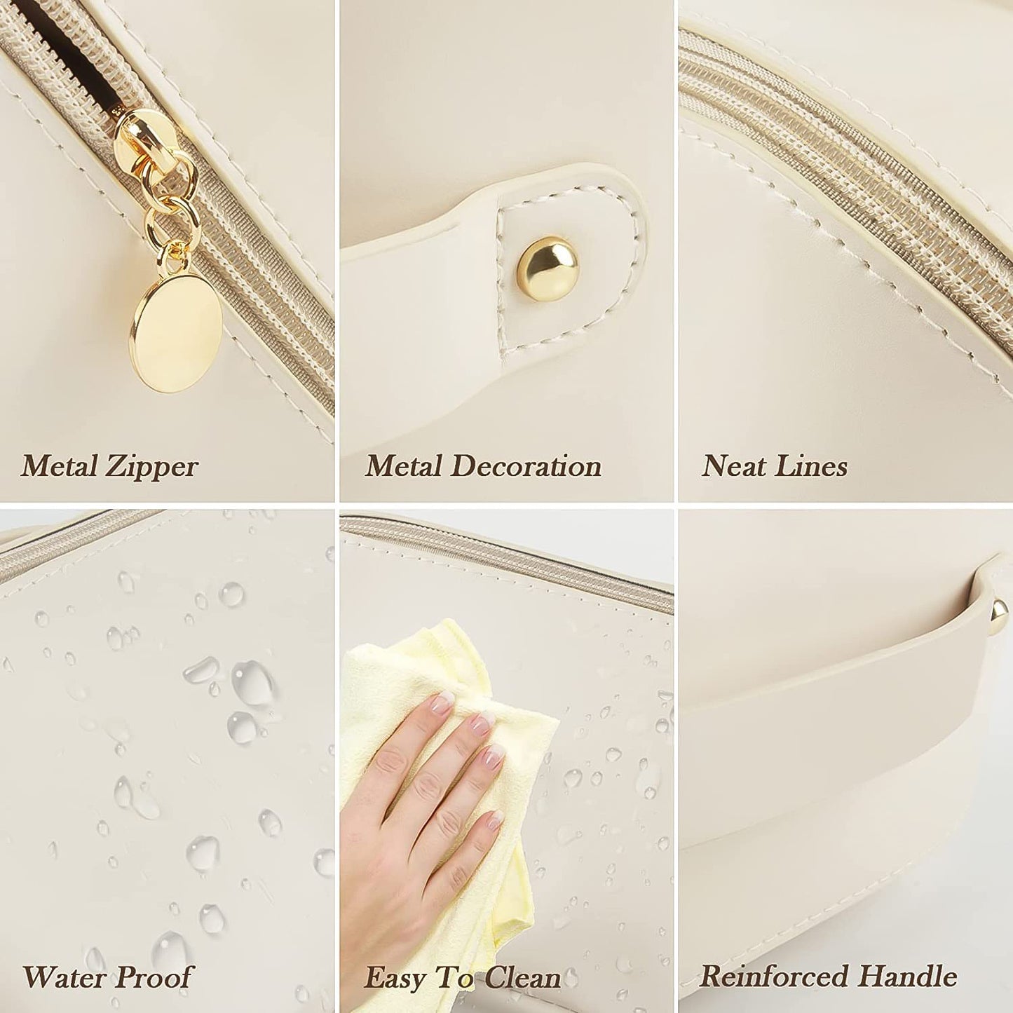 Portable Premium Travel Makeup Organizer (Cream)