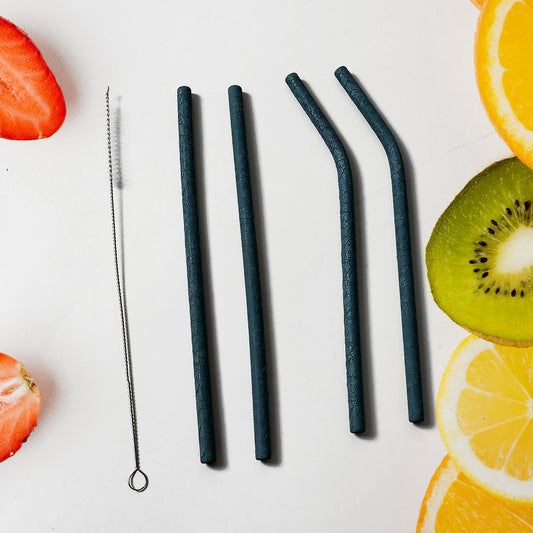 Reusable Stainless Steel Straw With Cleaning Brush (5 Pcs Set)