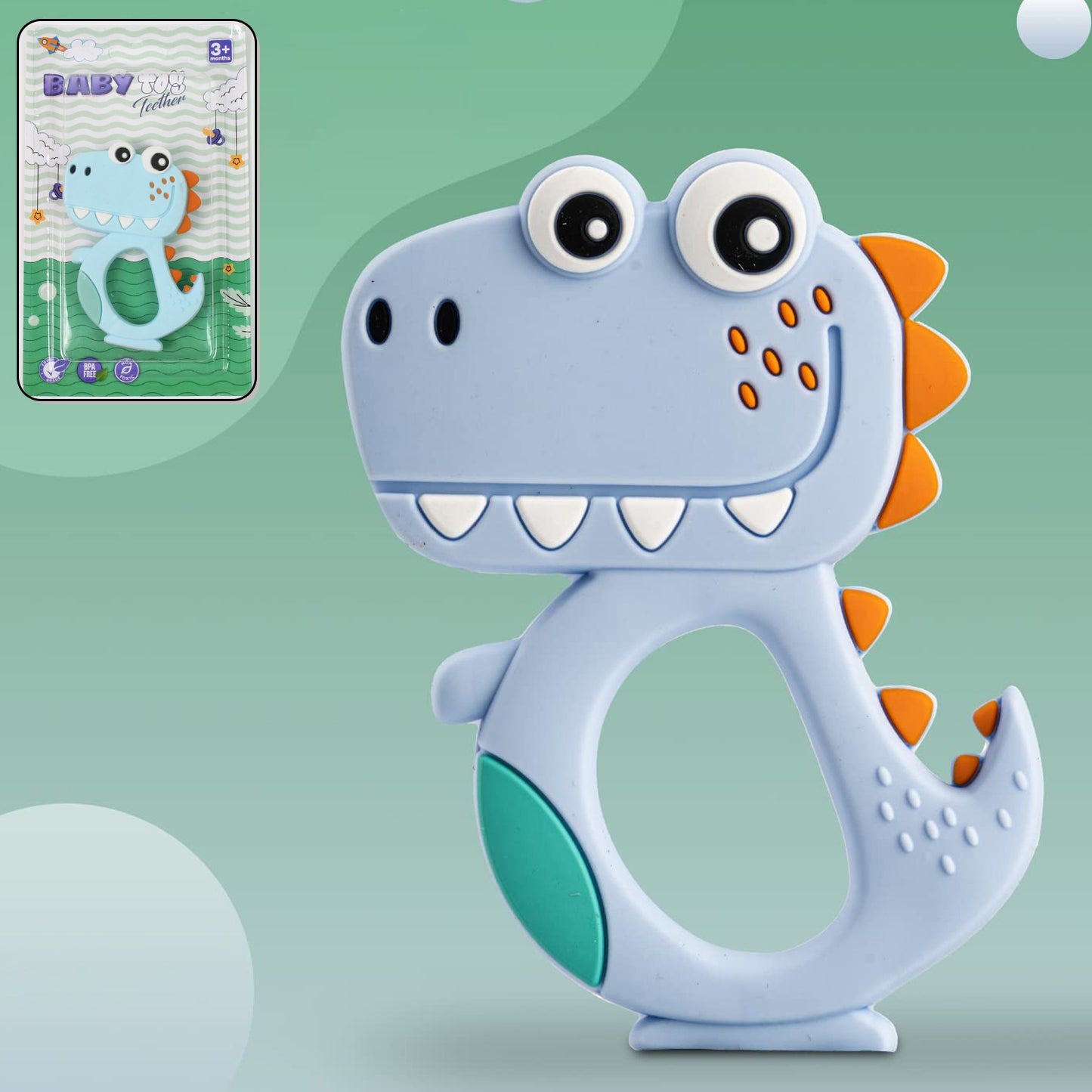 Silicone Dinosaur Teether For Baby (Mix Colour)