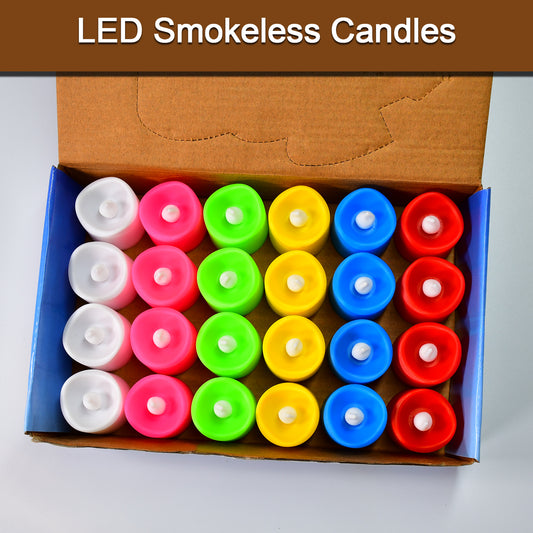 24pcs Festival Decorative - Led Tealight Candles (Multi Color)