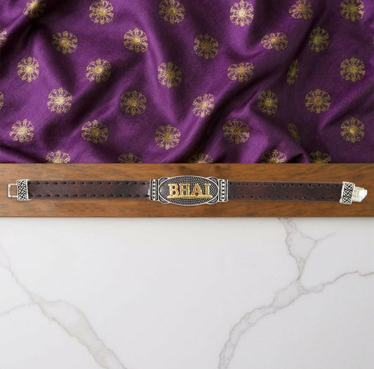 Premium Bhai Bracelet Rakhi with Leather Band