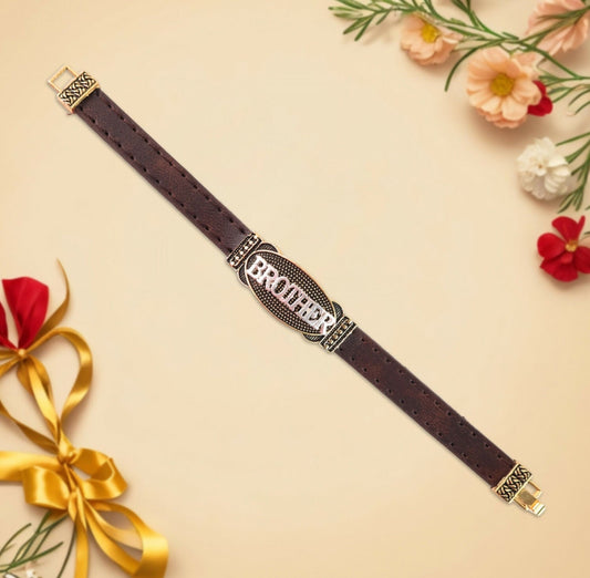 Stylish Brother Rakhi with Leather Band