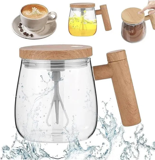 Self Stirring Wooden Coffee Mug