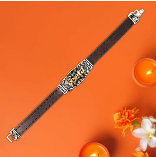 Premium Veera Rakhi with Leather Band