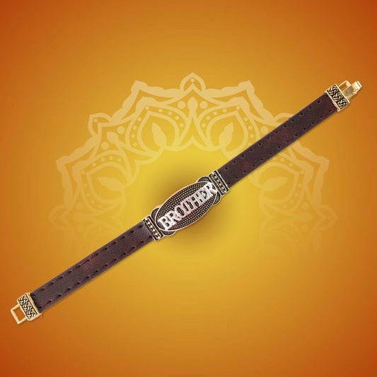 Stylish Brother Rakhi with Leather Band