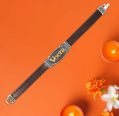 Premium Veera Rakhi with Leather Band