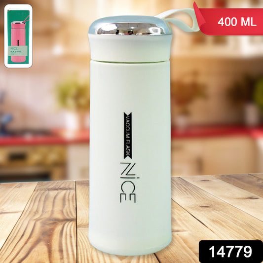 Water Bottle 400ml Leak Proof Glass Water Bottle With Daily Water Intake For Gym And Children Nice Bottle (1 Pc  White Color)
