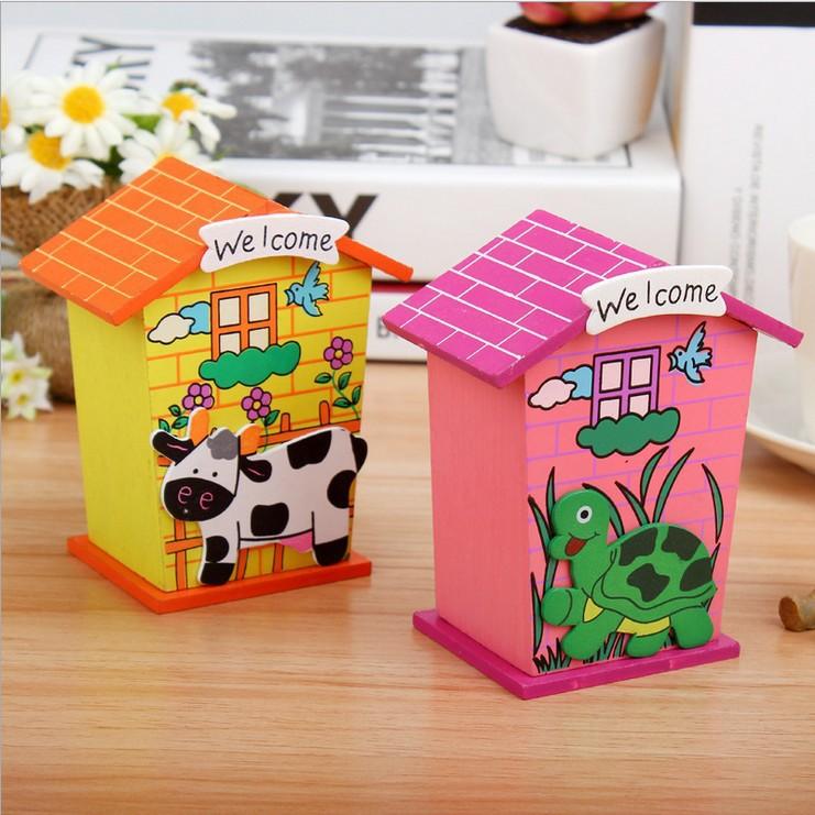 Cartoon Wooden Money Bank