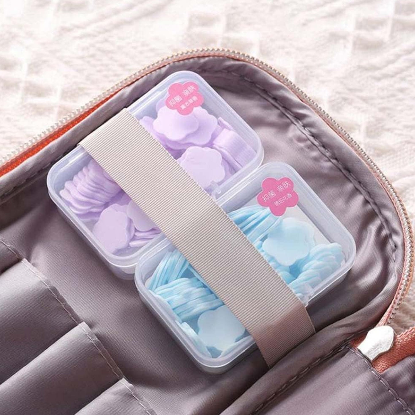 Mini Portable Travel Soap Paper Sheets (100 Pcs Set Approx,  Mix Color)