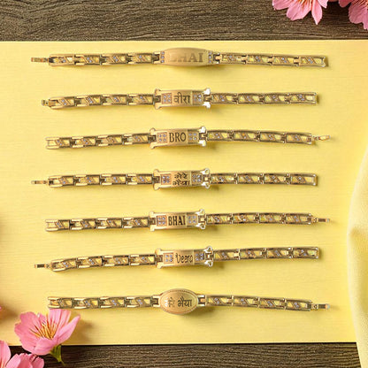 Metal Rakhi Bracelet For Brother (Mix Design 1 Pc)