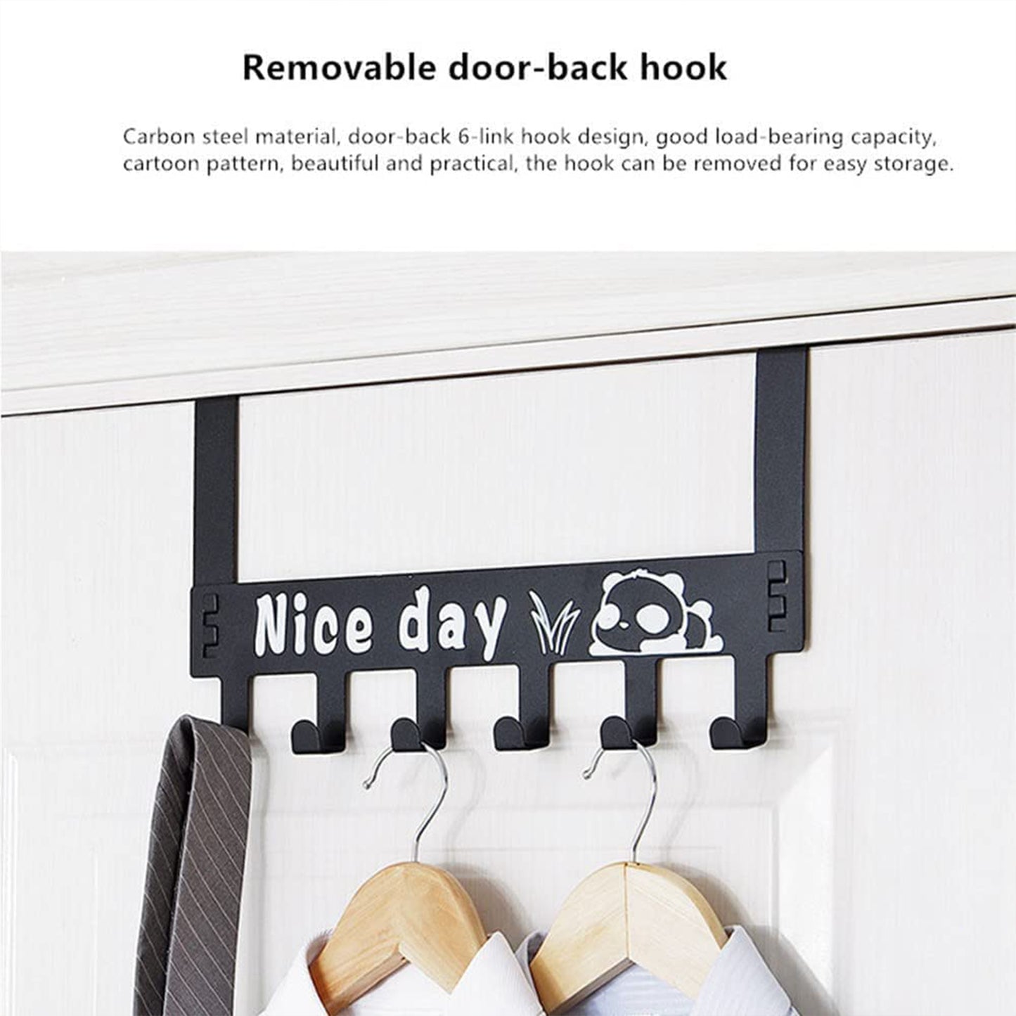 Heavy-duty Carbon Steel Over Door Hook Hanger Rack (1 Pc  6 Hook)