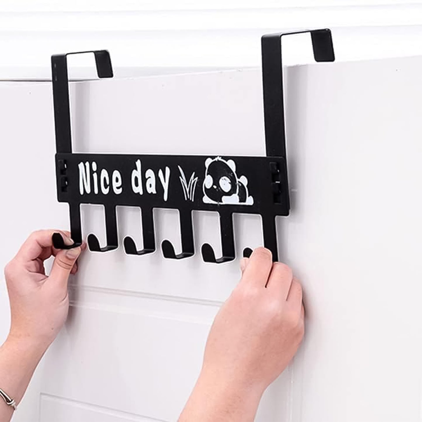 Heavy-duty Carbon Steel Door Hook Hanger Rack, Black(1 Pc)