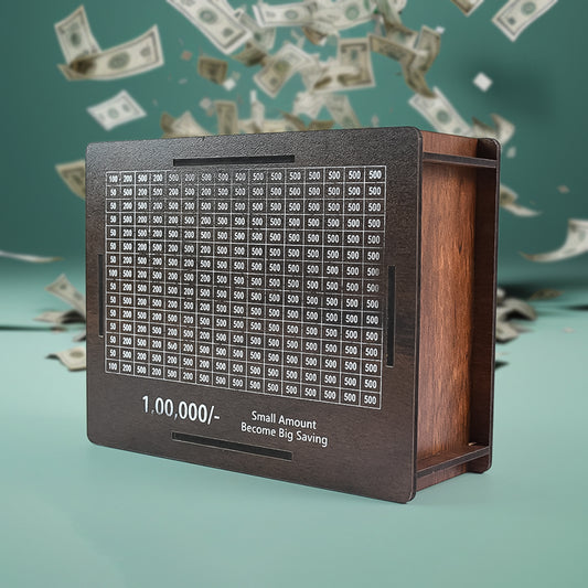 Wooden Money Bank with  4 Sketch Pen