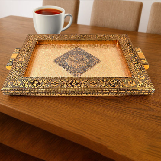 Premium Antique-style Rajwadi Decorative Serving Tray