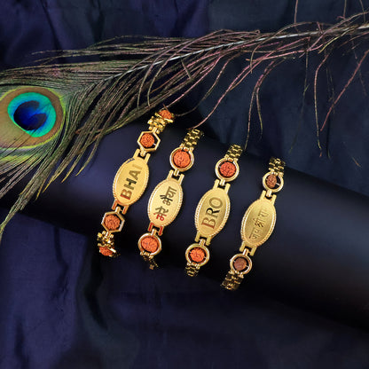 Gold Plated Metal Bracelet Rakhi For Brother (Mixed Design)