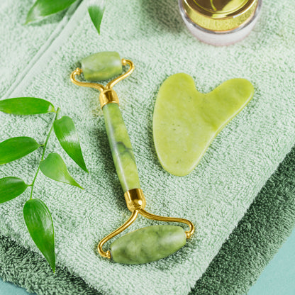 Gua Sha Stone And Jade Roller Face Massager