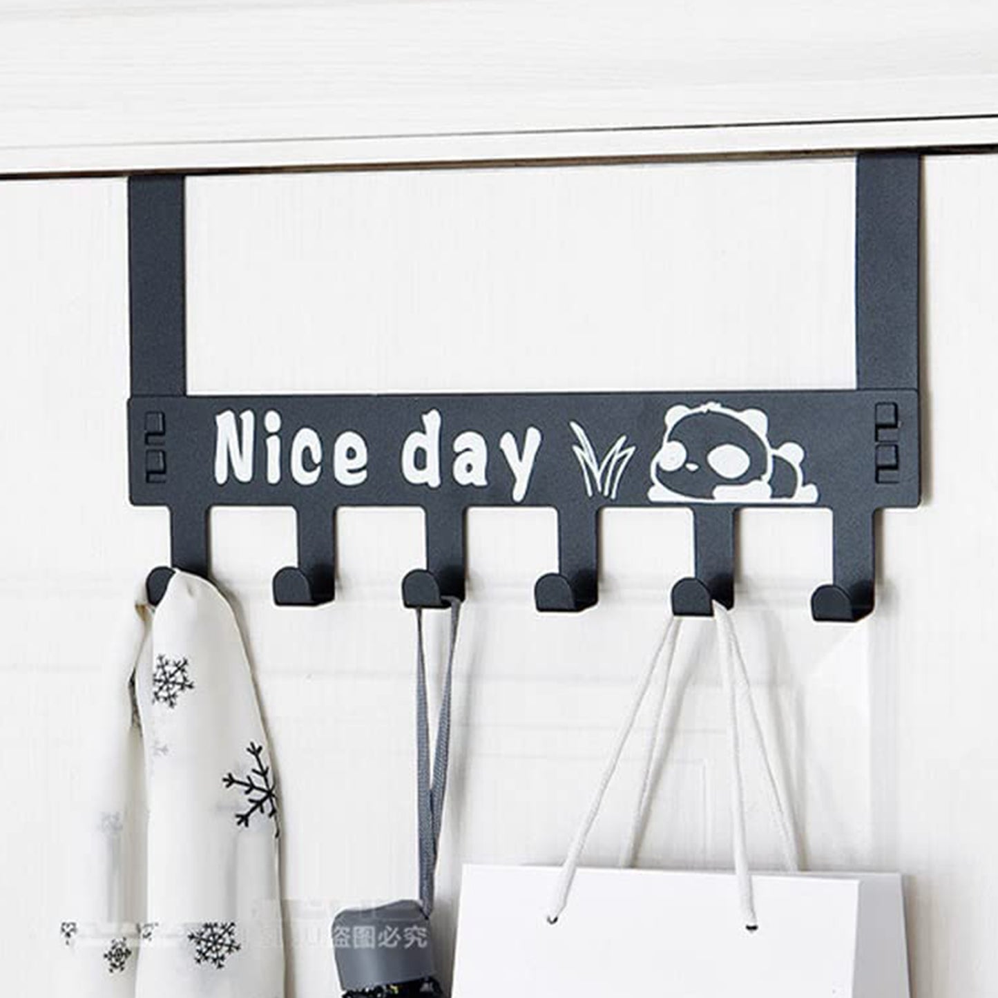 Heavy-duty Carbon Steel Over Door Hook Hanger Rack (1 Pc  6 Hook)