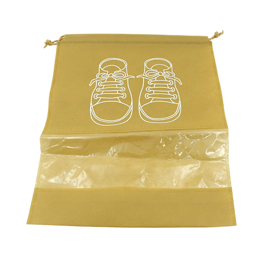 8783 Beach Bag Shoes Storage Bag Closet Organizer Non-woven Travel Portable Bag Waterproof Pocket Clothing Classified Hanging Bag Shoe Bag Luggage Travel Portable Shoe Pouch Non Woven Transparent Window (3 Pc )