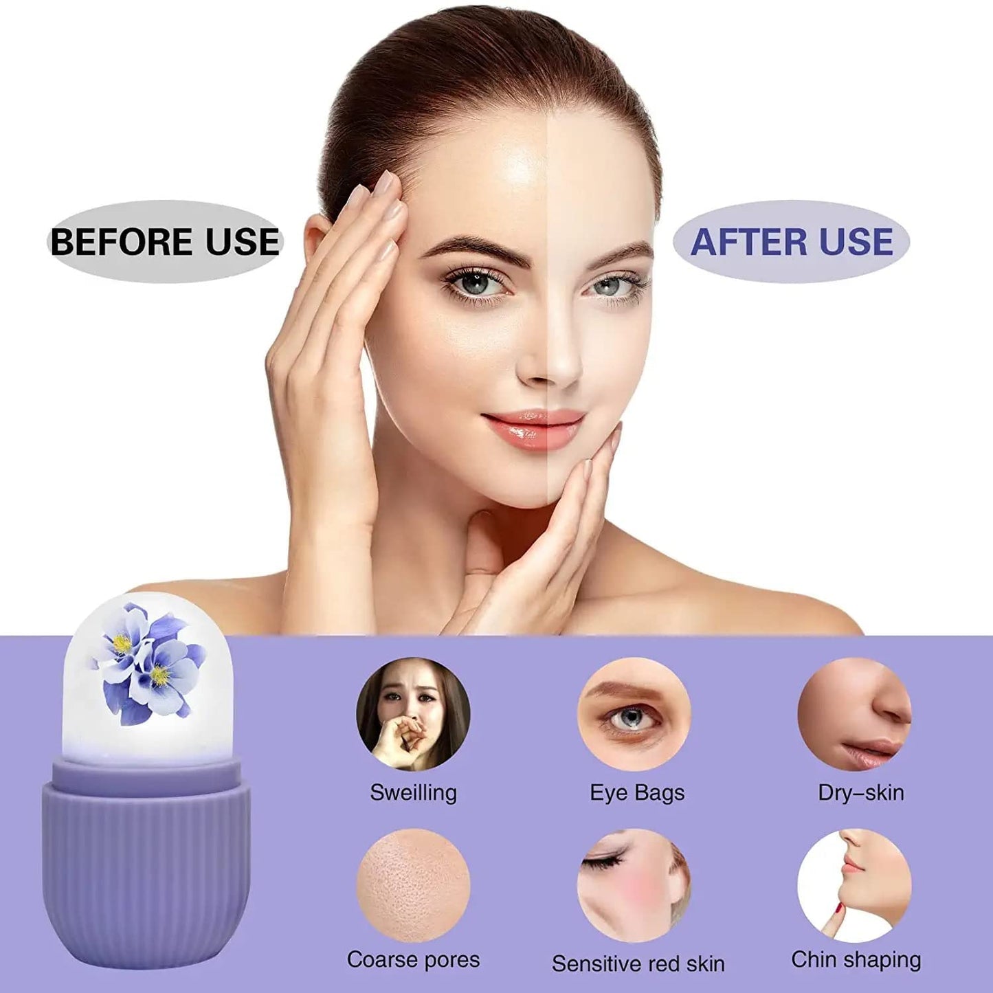 Beauty Ice Roller For Face Massage ( Purple Color)