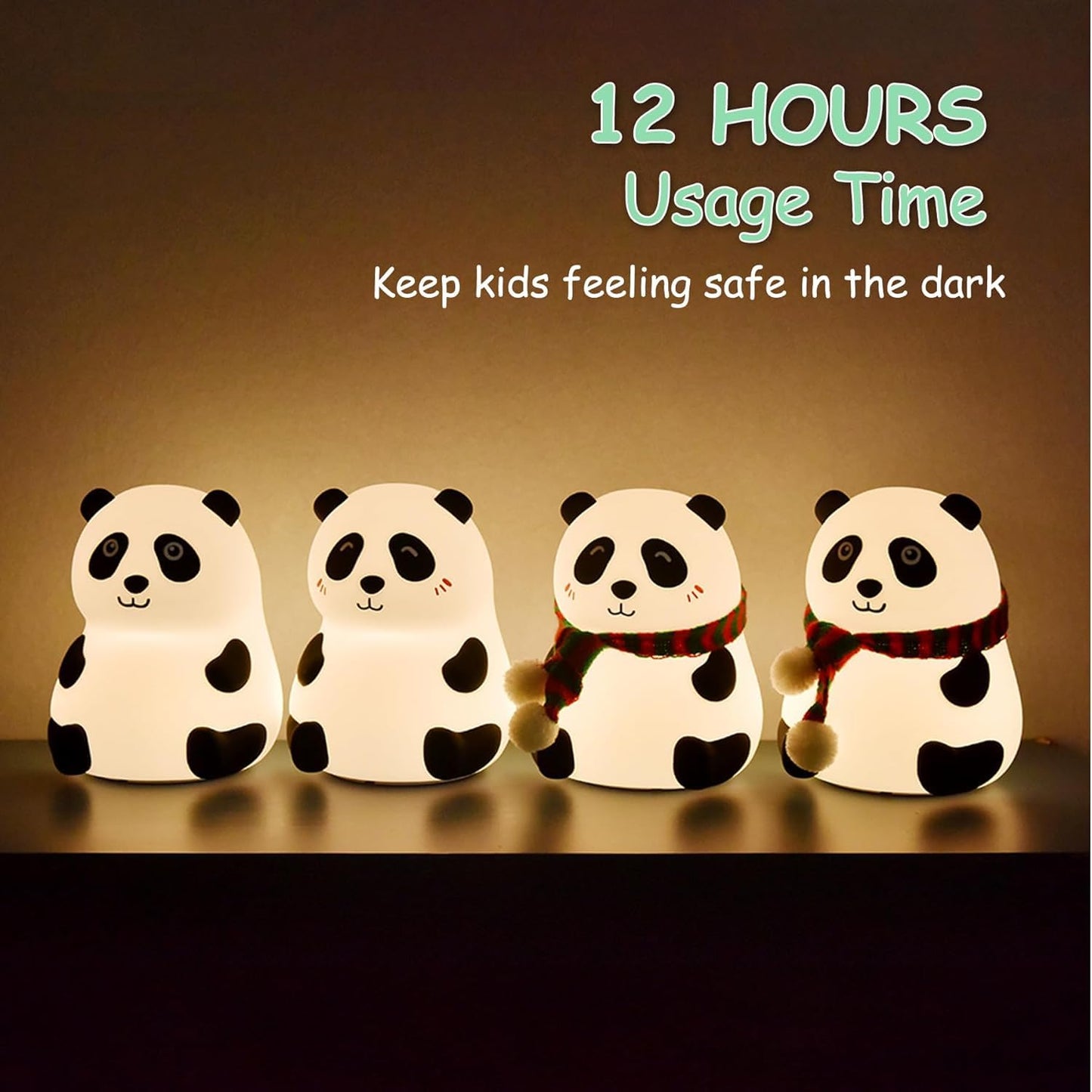 Panda 7-color LED Silicone Touch Lamp (1 Pc)