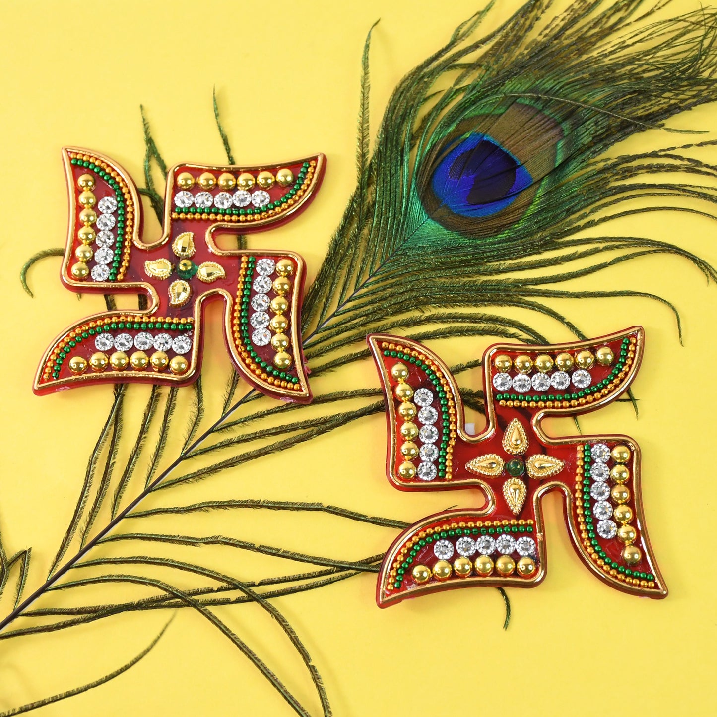 Decorative Swastik Rangoli Set Sticker (2pc)