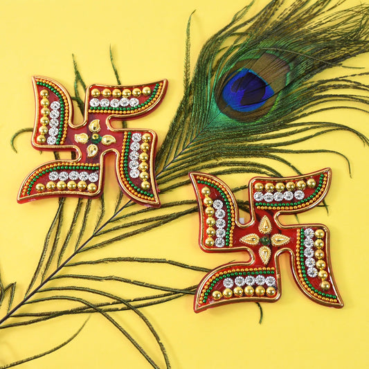 Decorative Swastik Rangoli Set Sticker (2pc)