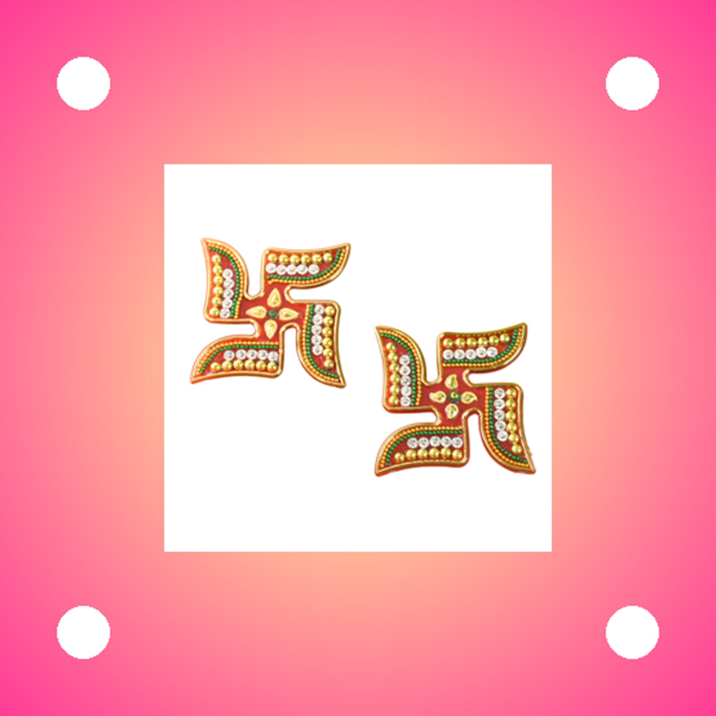 Decorative Swastik Rangoli Set Sticker (2pc)