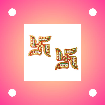 Decorative Swastik Rangoli Set Sticker (2pc)